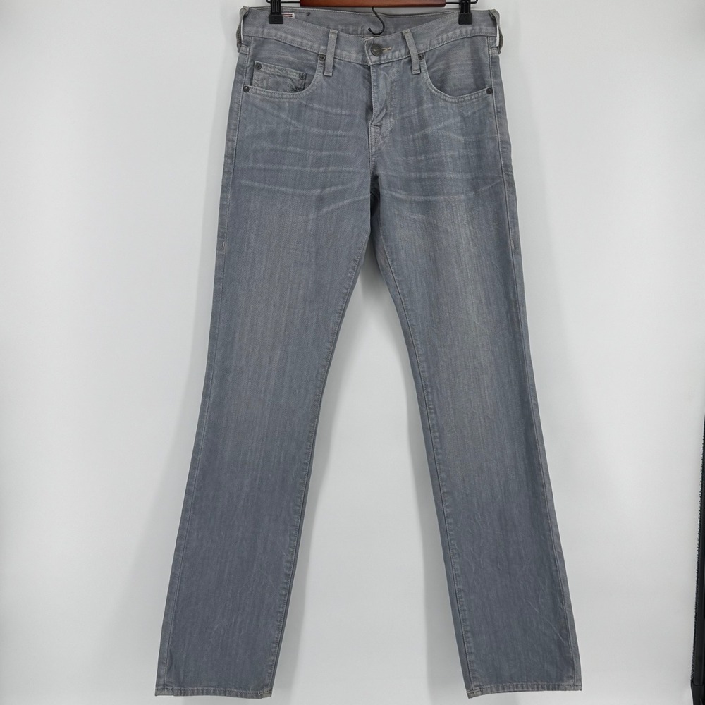 True Religion Bobby Jeans Mens 29x34 Grey Straight Leg Made in USA M56A349GR4